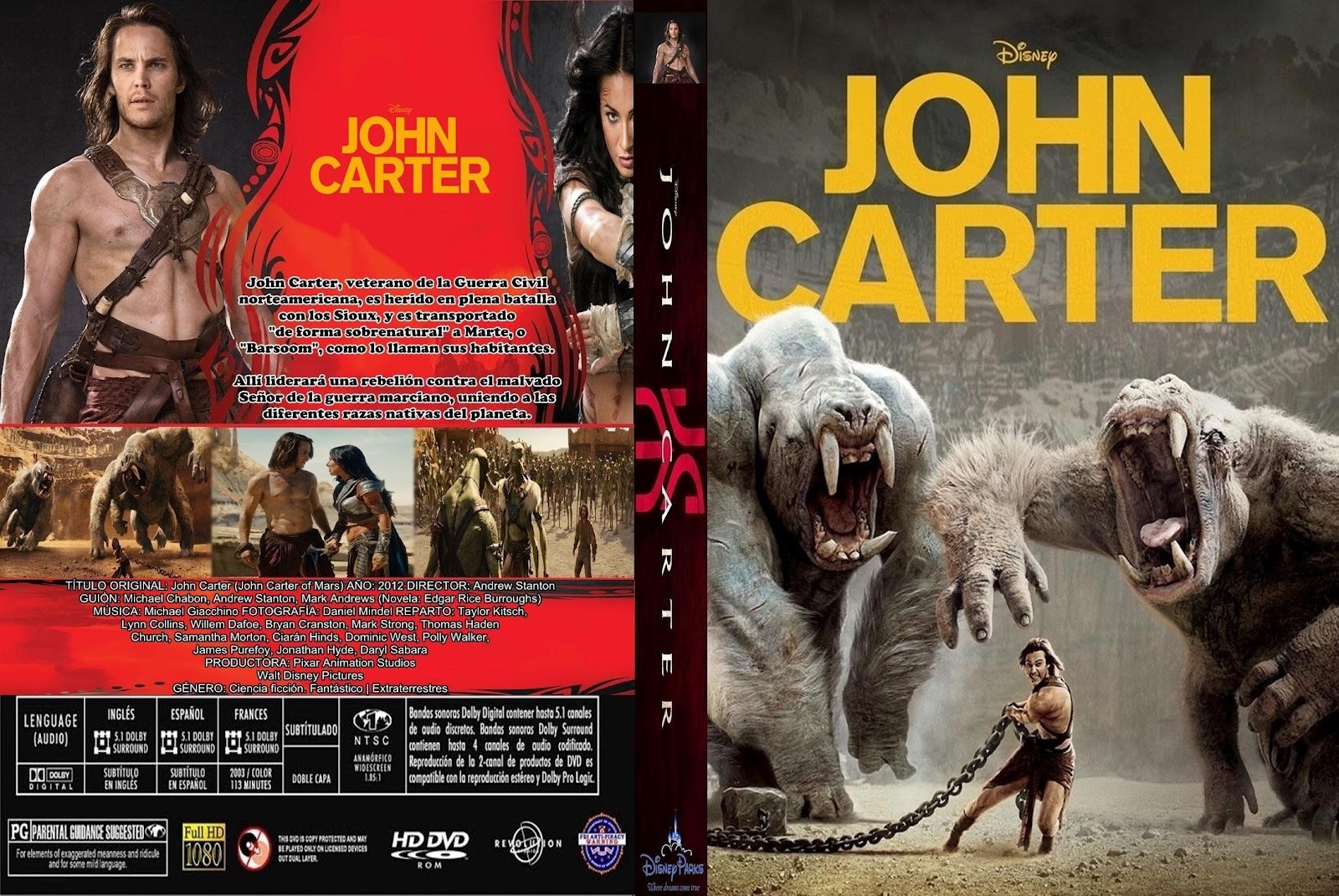 Multipremier video tienda JOHN CARTER DVD Y BLU RAY DISC